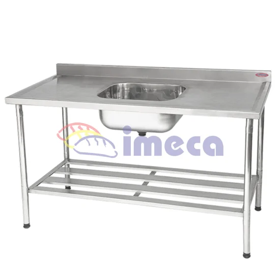 Mesa 1,50x0,70 INox 304 com 01 cuba 50x40x25 com grade inferior desmontavel