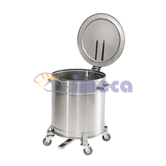 Lixeira em Inox 40 litros com rodizios e pedal