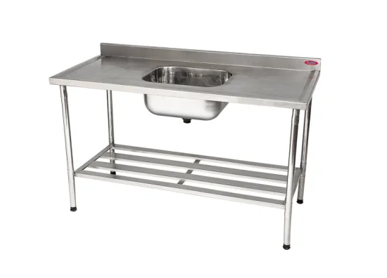 Mesa 1,50x0,70 Inox 304 com 01 cuba 50x40x25 com grade inferior Desmontada