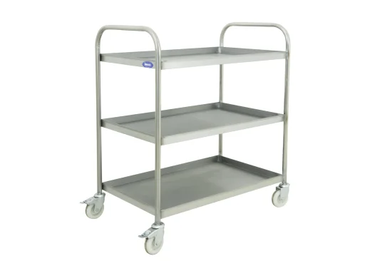 Dispositivo para transporte Inox com 03 bandejas 52x80x90