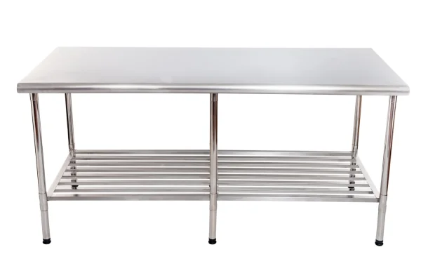 Mesa 1,90x0,90 Inox 430 com Grade Inferior 06 pés Desmontada