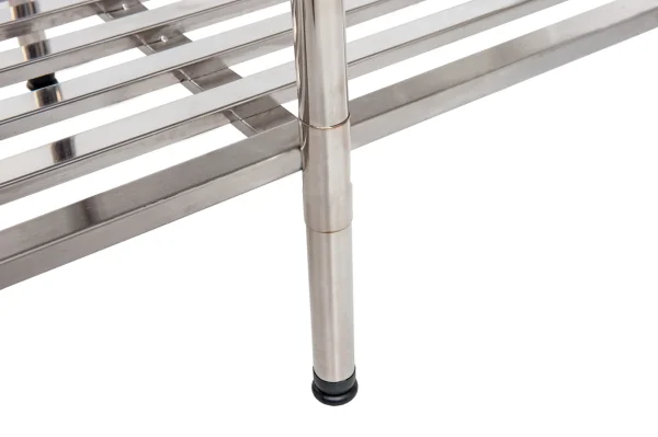 Mesa 1,90x0,90 Inox 430 com Grade Inferior 06 pés Desmontada