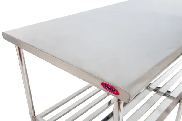 Mesa 1,90x0,90 Inox 430 com Grade Inferior 06 pés Desmontada