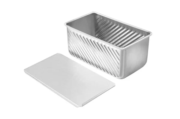 Forma para pão de forma 20x10x10 estampada com tampa